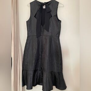 J. Crew Black Sleeveless Tie-Neck Midi Dress